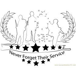 Memorial Day for Army Dot to Dot Worksheet