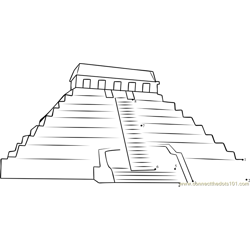 Maya Pyramid at Palenque Mexico Dot to Dot Worksheet