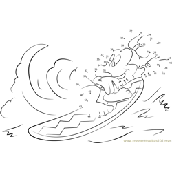 Minnie Mouse Surfing Dot to Dot Worksheet