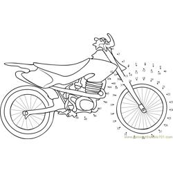 Sport Motorcycle Dot to Dot Worksheet