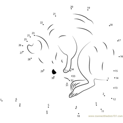 Another Taxidermy Sleeping Mouse Dot to Dot Worksheet