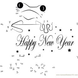 Frog New Year Dot to Dot Worksheet