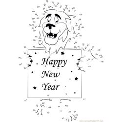 Happy New Year Lion Dot to Dot Worksheet