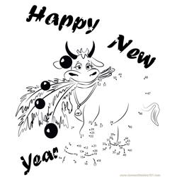 New Year Cow Dot to Dot Worksheet