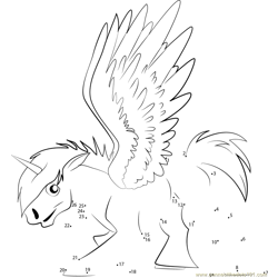 Baby Pegasus Dot to Dot Worksheet
