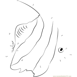 Longfin Pennant Coralfish Dot to Dot Worksheet
