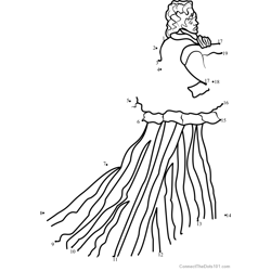 The Woman in the Green Dress Dot to Dot Worksheet