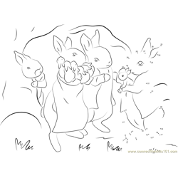 Peter Rabbit with Family Dot to Dot Worksheet