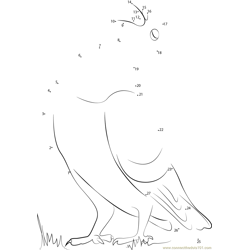 Pigeon Standing on Grass Dot to Dot Worksheet