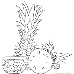 Fresh Pineapples Dot to Dot Worksheet