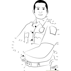 Policeman in Uniform Dot to Dot Worksheet