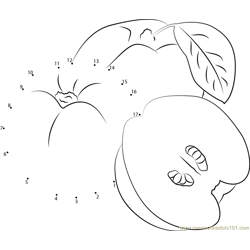 Quince with Seed Dot to Dot Worksheet