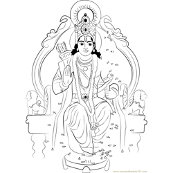 Lord Rama on Singhasan Dot to Dot Worksheet