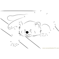 Red Panda is a Happy Napper Dot to Dot Worksheet