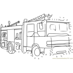Fire Rescue Vehicle Dot to Dot Worksheet