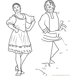 Russian Folk Dance Barynya Dot to Dot Worksheet