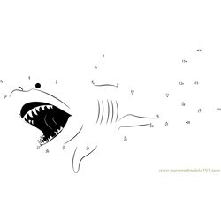 The White Shark Sea Monsters Dot to Dot Worksheet