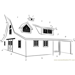 Haefliger Barn House Dot to Dot Worksheet