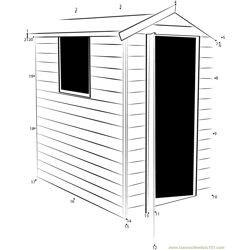 Pressure Treated Apex Wooden Shed Dot to Dot Worksheet