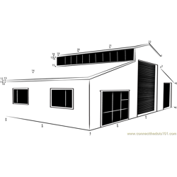 Tall Shed with Windows Dot to Dot Worksheet