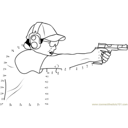 Pistol Shooting Dot to Dot Worksheet