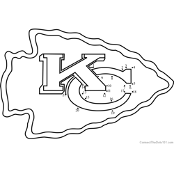 Kansas City Chiefs Logo Dot to Dot Worksheet