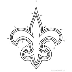 New Orleans Saints Logo Dot to Dot Worksheet
