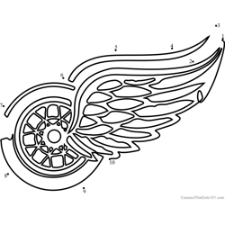 Detroit Red Wings Logo Dot to Dot Worksheet