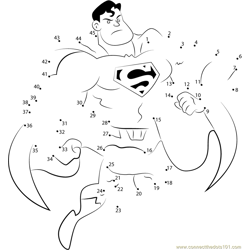 Superhero by Bezerro Bizarro Dot to Dot Worksheet