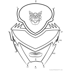 Power Ranger Mask Dot to Dot Worksheet