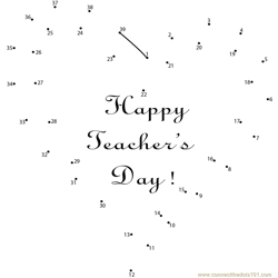 Love Teacher Day Dot to Dot Worksheet