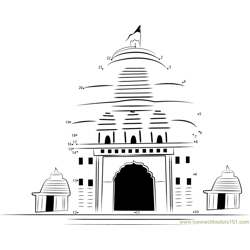 Bokaro Jagannath Temple Dot to Dot Worksheet
