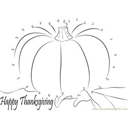 Events Happy Thanksgiving Day Dot to Dot Worksheet