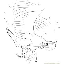 Thunderbird Carrying off Elephants Dot to Dot Worksheet