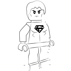 Lego Superboy Dot to Dot Worksheet