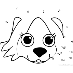 Pet Parade Border Collie Puppy Face Dot to Dot Worksheet