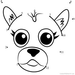 Pet Parade German Shepherd Puppy Face Dot to Dot Worksheet