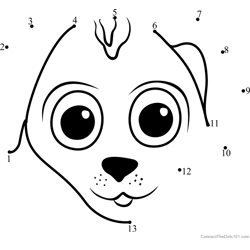Pet Parade Puppy Face Dot to Dot Worksheet
