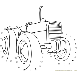 Farming Tractor Dot to Dot Worksheet