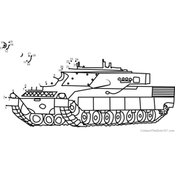 Army Tank in Battle Dot to Dot Worksheet