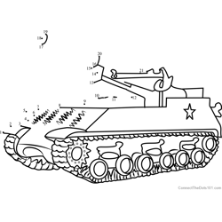 M43 Army Tank Dot to Dot Worksheet