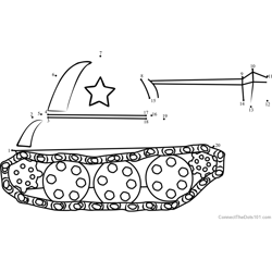 Tank for Kids Dot to Dot Worksheet