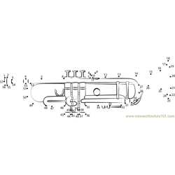 Trumpet Gun Dot to Dot Worksheet