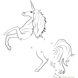 Magical Animals Unicorns Dot to Dot Worksheet