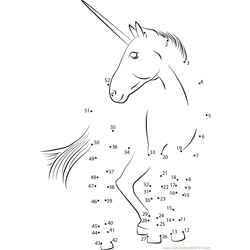 Unicorn by Astate Dot to Dot Worksheet