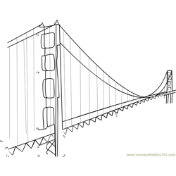 The Golden Gate Bridge is just One Famous Attraction Dot to Dot Worksheet