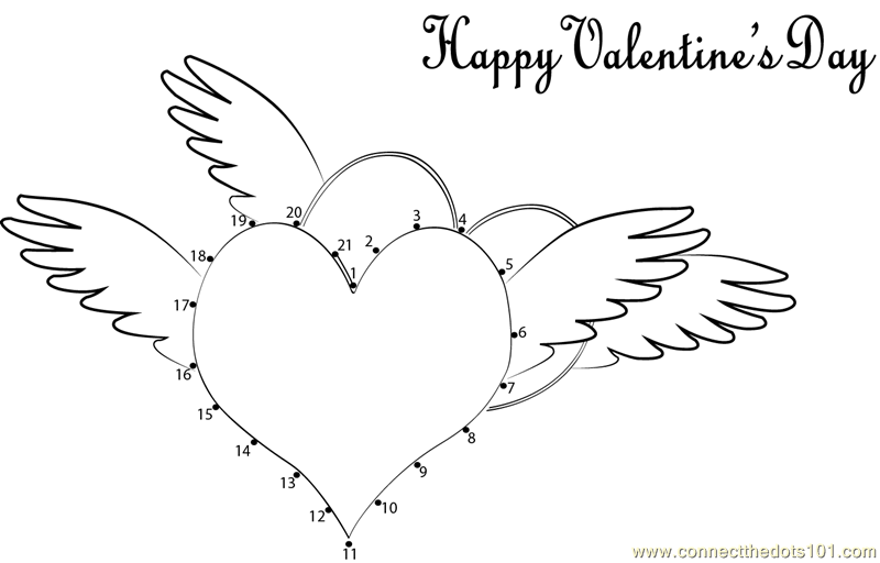 valentine connect the dots coloring pages - photo #12