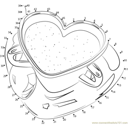 The Perfect Cup For Coffee - Red Heart Dot to Dot Worksheet