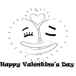 Valentine Day Kissing Couple Dot to Dot Worksheet