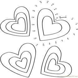 Valentines Day Heart Dot to Dot Worksheet